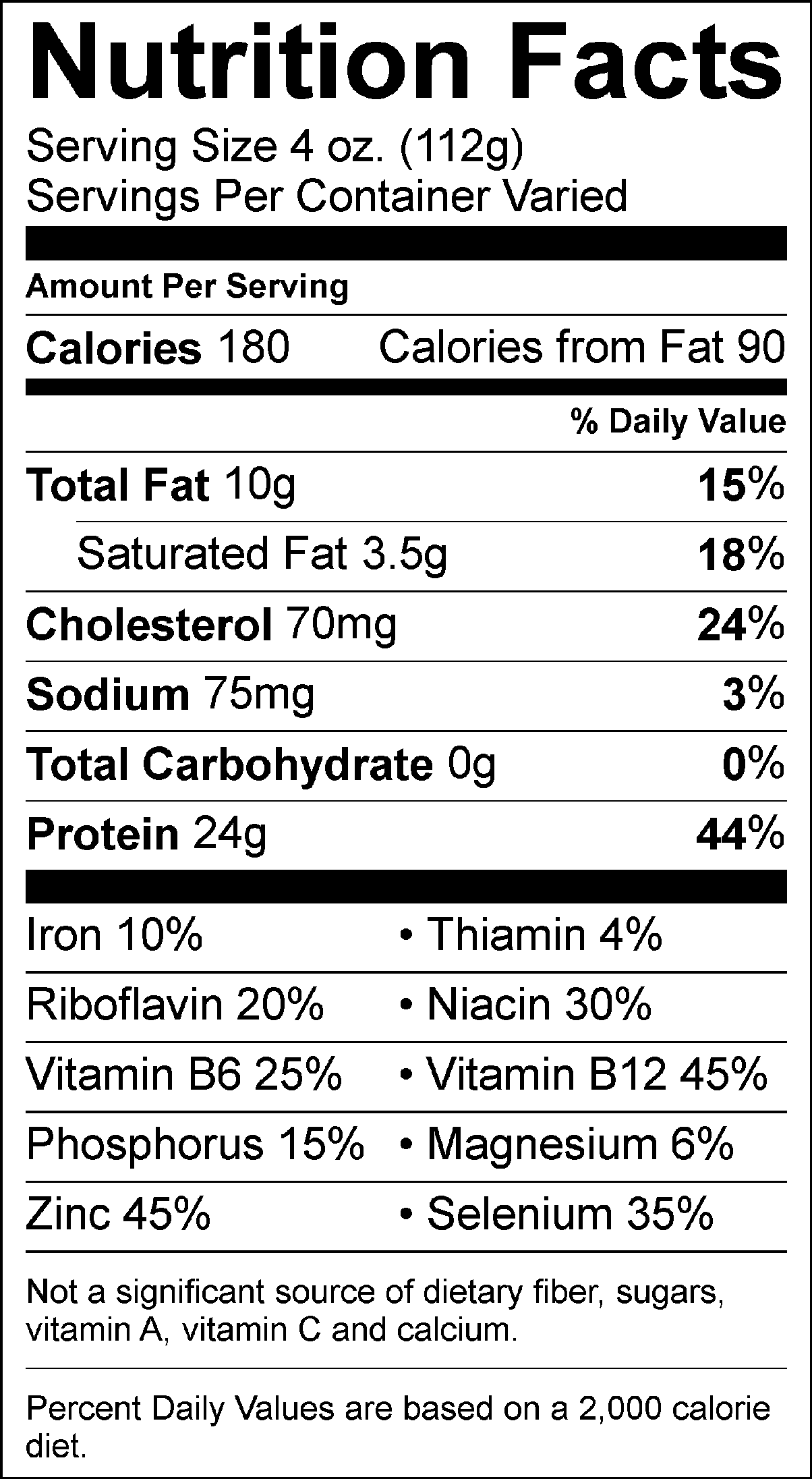 Rumba Meats Beef Inside Skirt Nutrition Facts Label