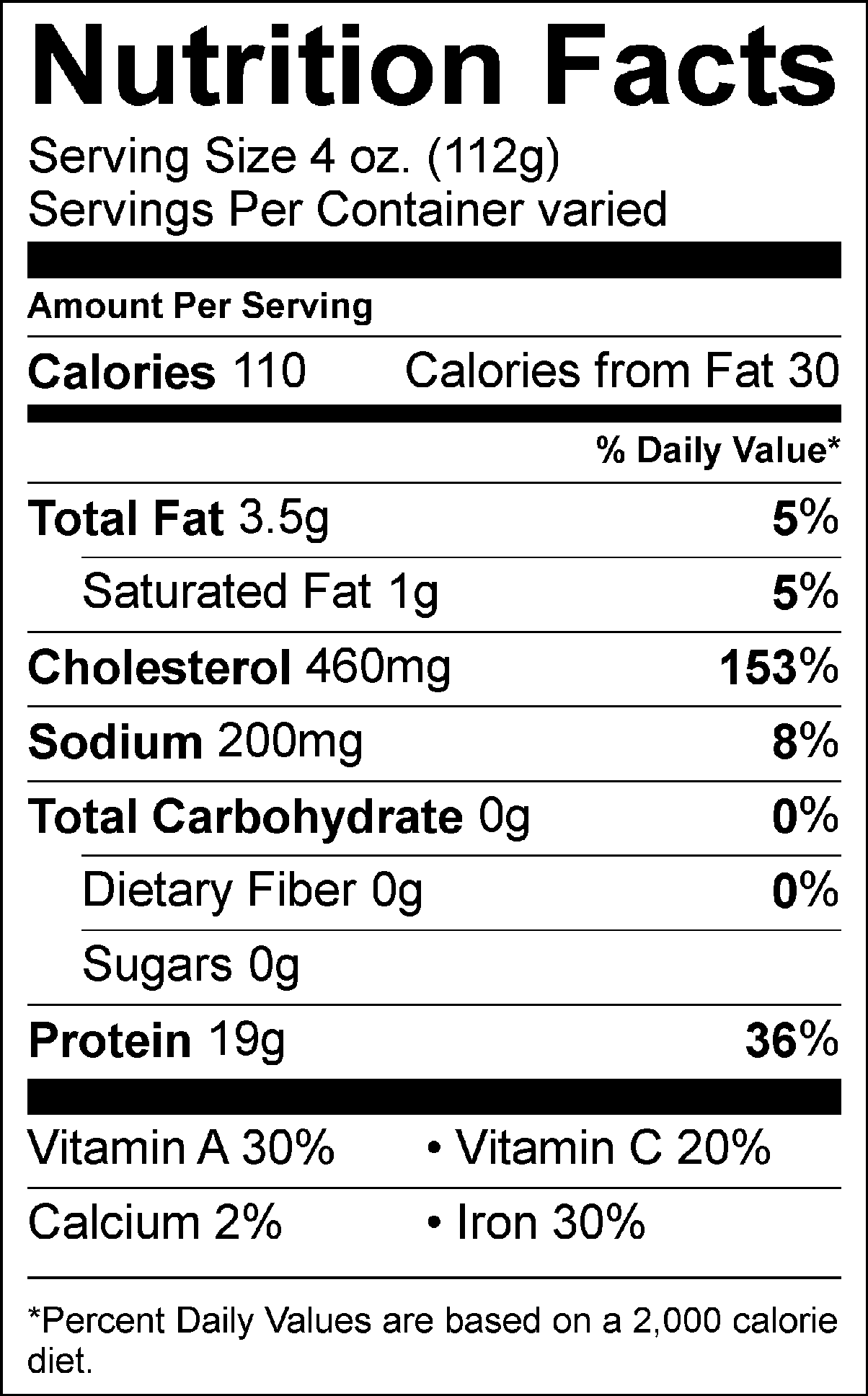 Rumba Meats Beef Kidney Nutrition Facts Label