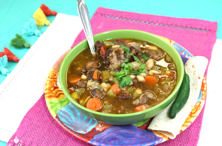 Jamaican Oxtail Bean Stew in a Bowl