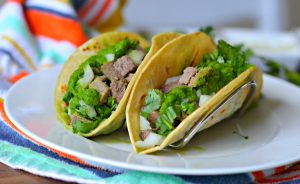 AUTHENTIC BEEF TONGUE TACOS Plated