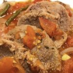 Cooked meat with carrots and vegetables